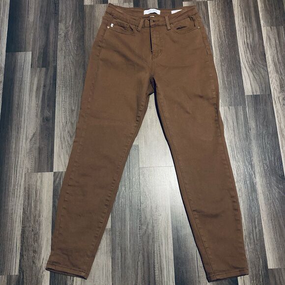 Judy Blue Woodland High Rise Brown Slim Fit Jeans Sz 5 JB88105 - Picture 1 of 9